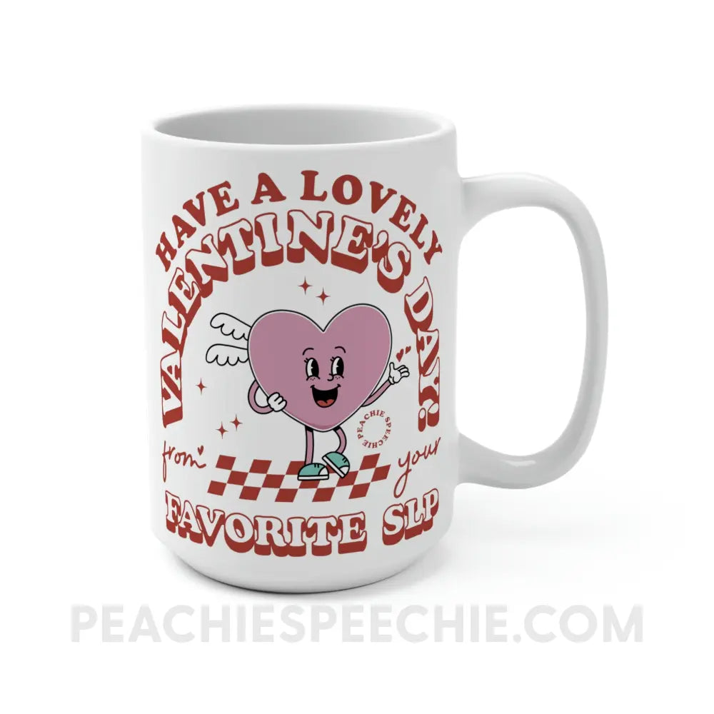 Valentine Heart Cartoon SLP Coffee Mug - 15oz - peachiespeechie.com