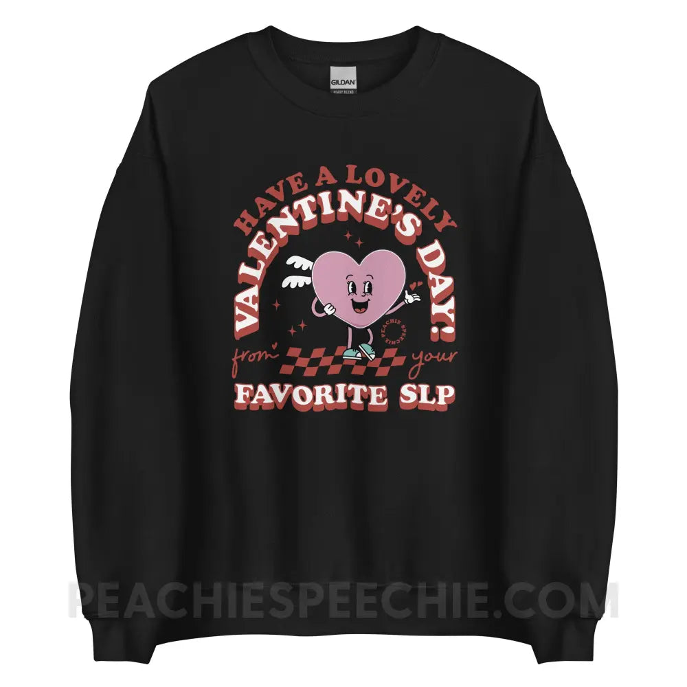 Valentine Heart Cartoon SLP Classic Sweatshirt - Black / S - peachiespeechie.com