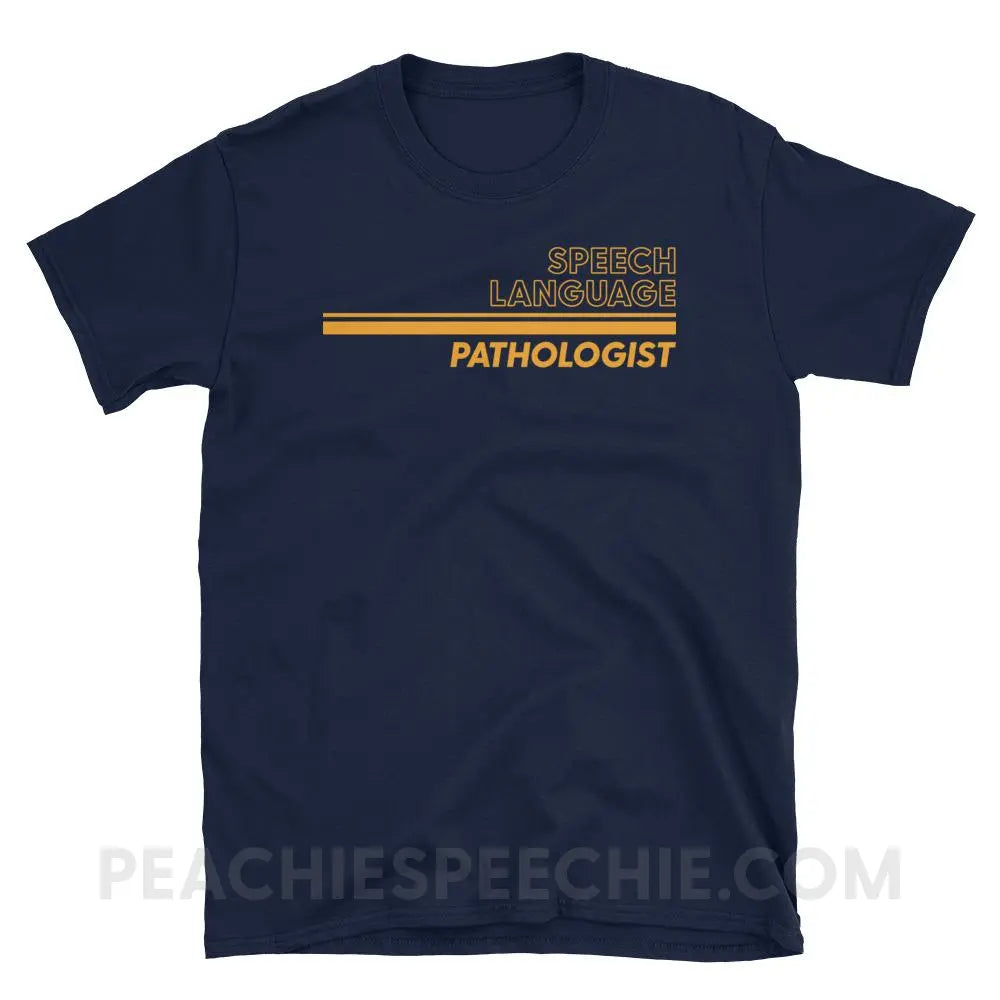 Vintage Stripes SLP Classic Tee - Navy / S - T-Shirts & Tops peachiespeechie.com