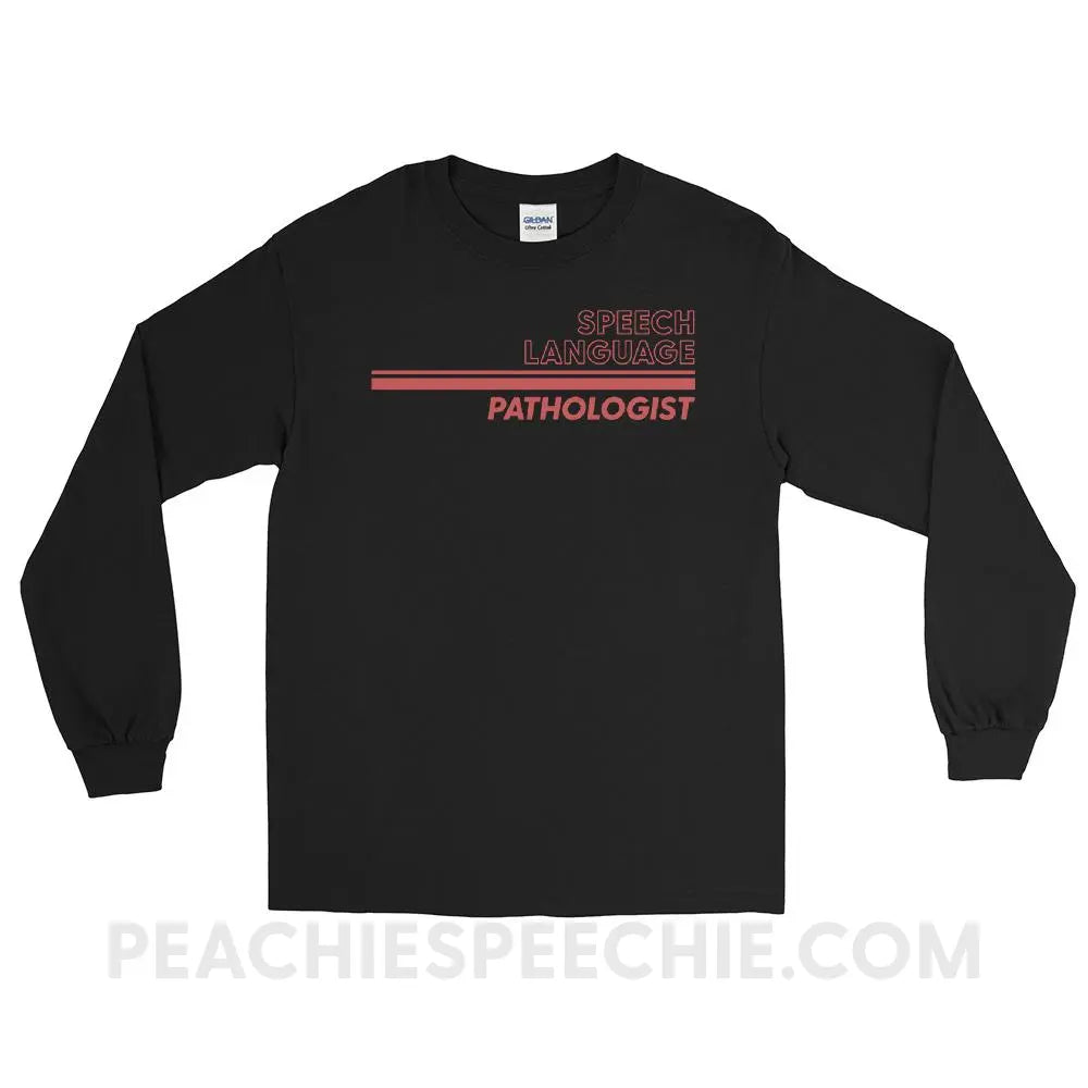 Vintage Stripes SLP Long Sleeve Tee - Black / S - T-Shirts & Tops peachiespeechie.com