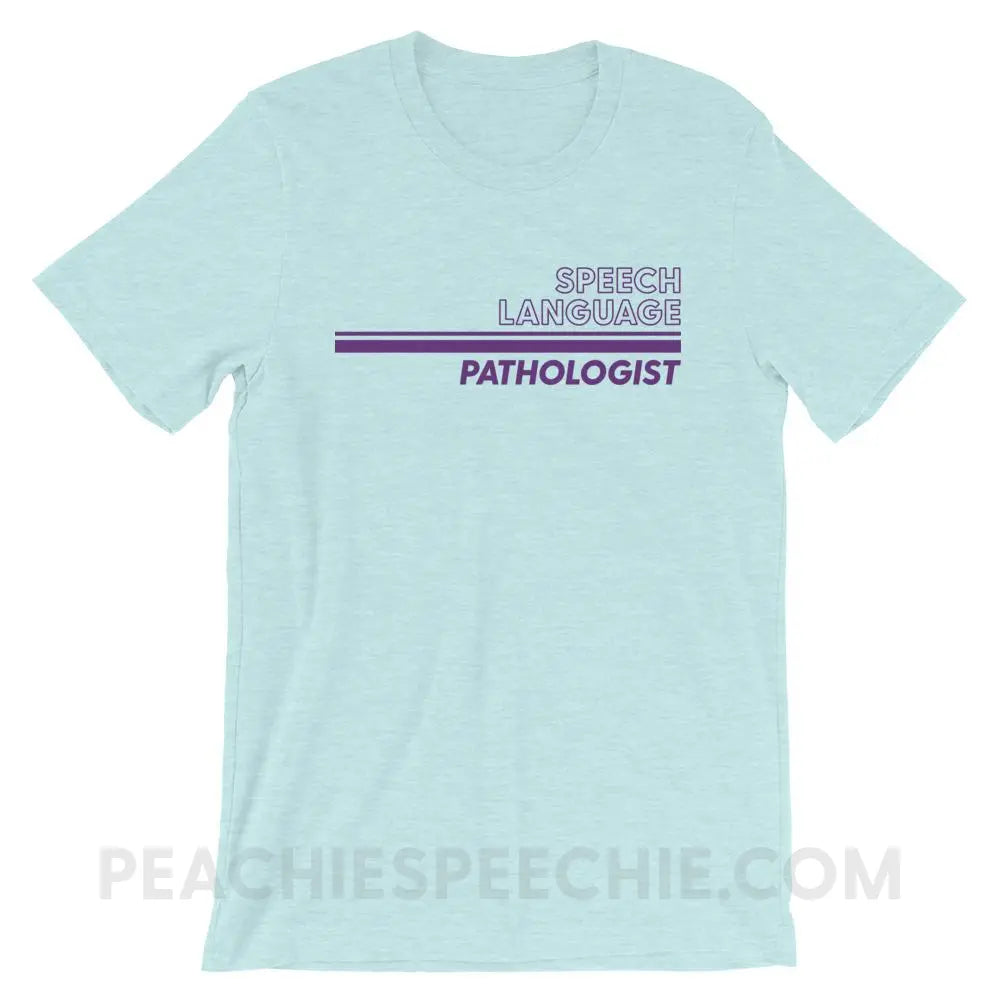 Vintage Stripes SLP Premium Soft Tee - Heather Prism Ice Blue / XS - T-Shirts & Tops peachiespeechie.com