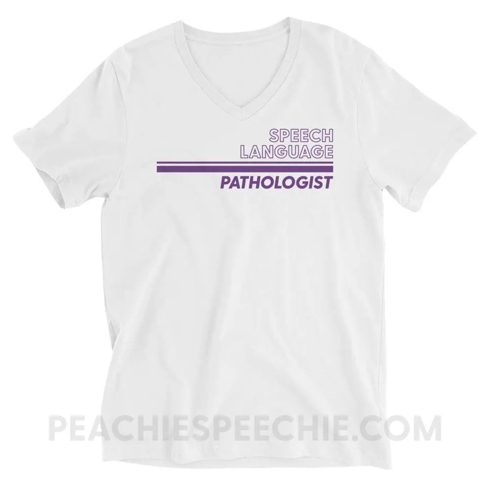 Vintage Stripes SLP Soft V-Neck - White / S - T-Shirts & Tops peachiespeechie.com