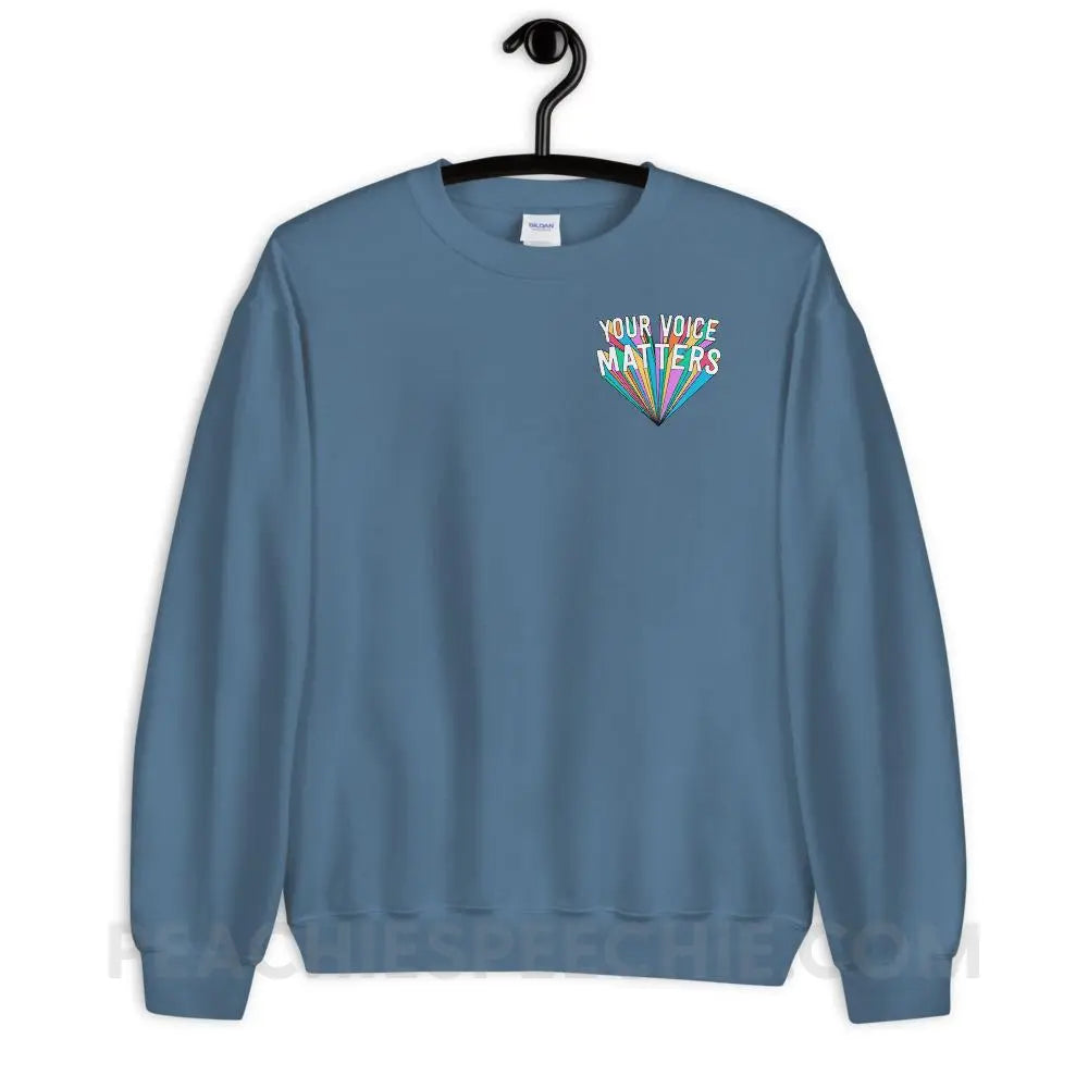 Your Voice Matters Classic Sweatshirt - Indigo Blue / S - Hoodies & Sweatshirts peachiespeechie.com