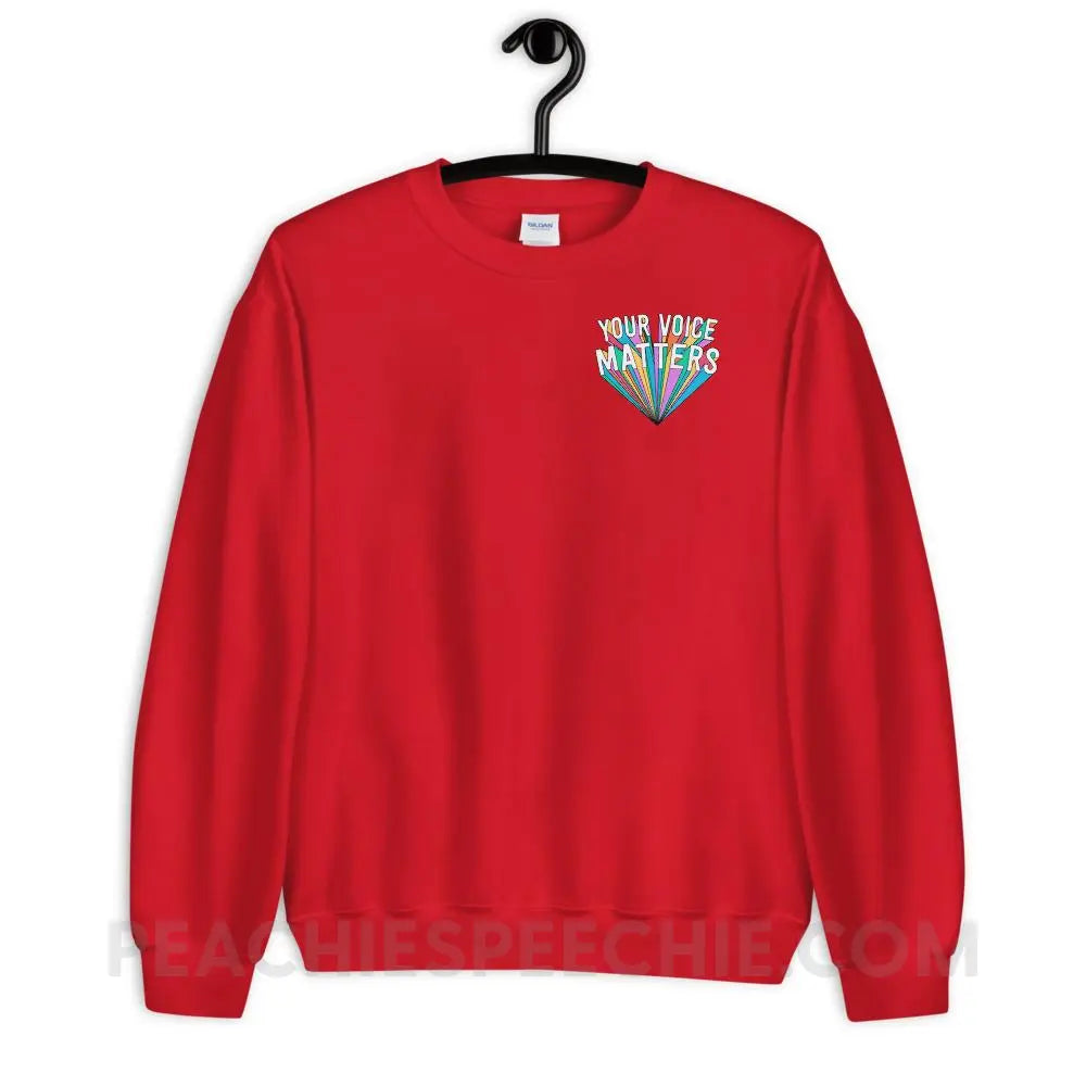 Your Voice Matters Classic Sweatshirt - Red / S - Hoodies & Sweatshirts peachiespeechie.com
