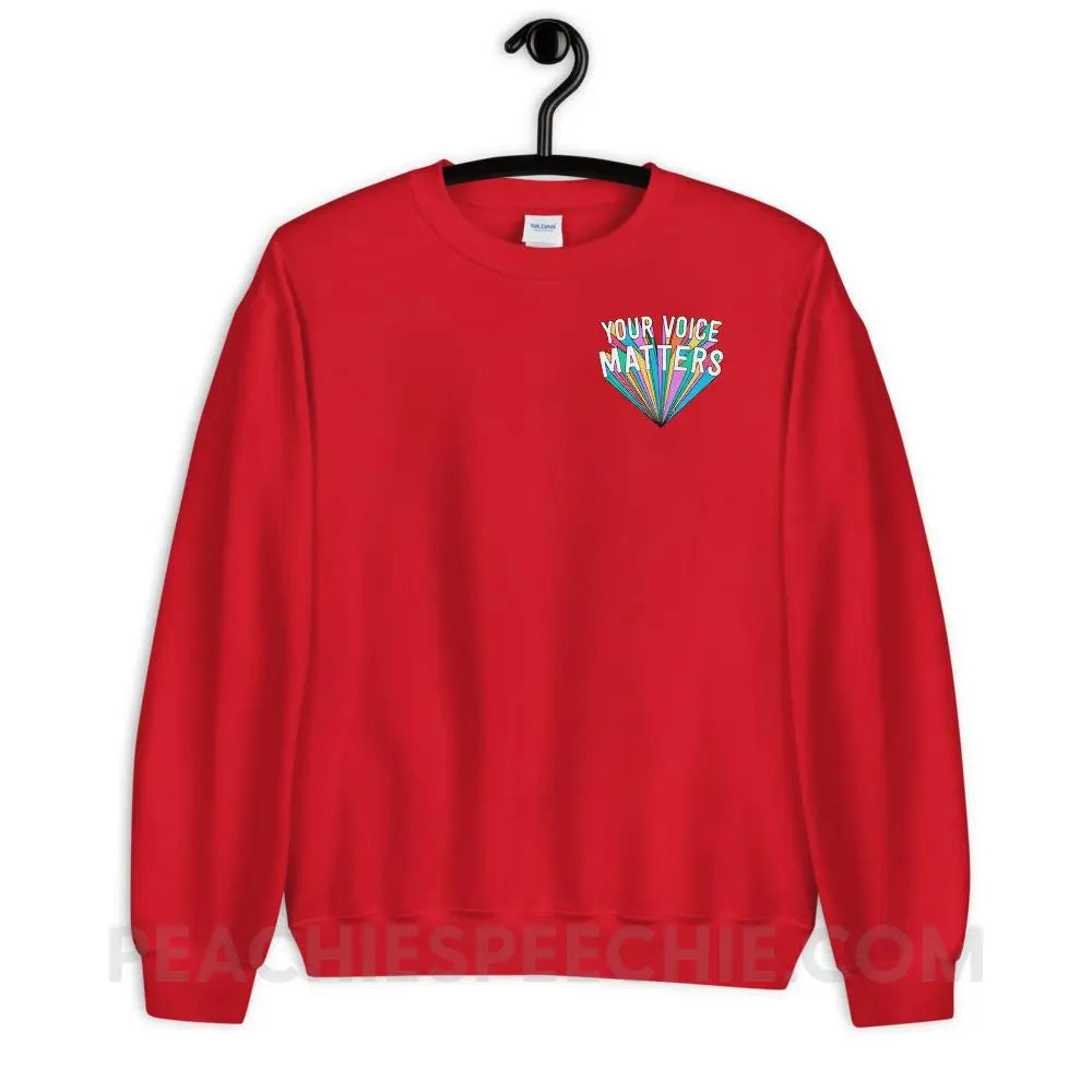 Your Voice Matters Classic Sweatshirt - Red / S Hoodies & Sweatshirts peachiespeechie.com