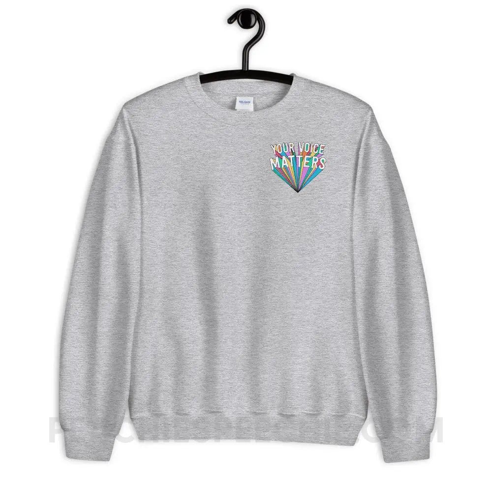 Your Voice Matters Classic Sweatshirt - Sport Grey / S - Hoodies & Sweatshirts peachiespeechie.com