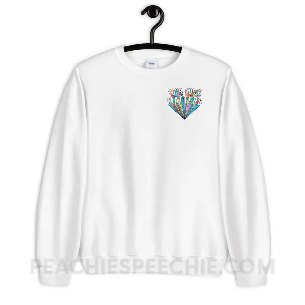 Your Voice Matters Classic Sweatshirt - White / S Hoodies & Sweatshirts peachiespeechie.com