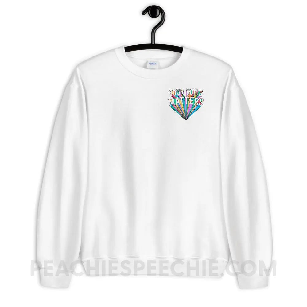 Your Voice Matters Classic Sweatshirt - White / S - Hoodies & Sweatshirts peachiespeechie.com