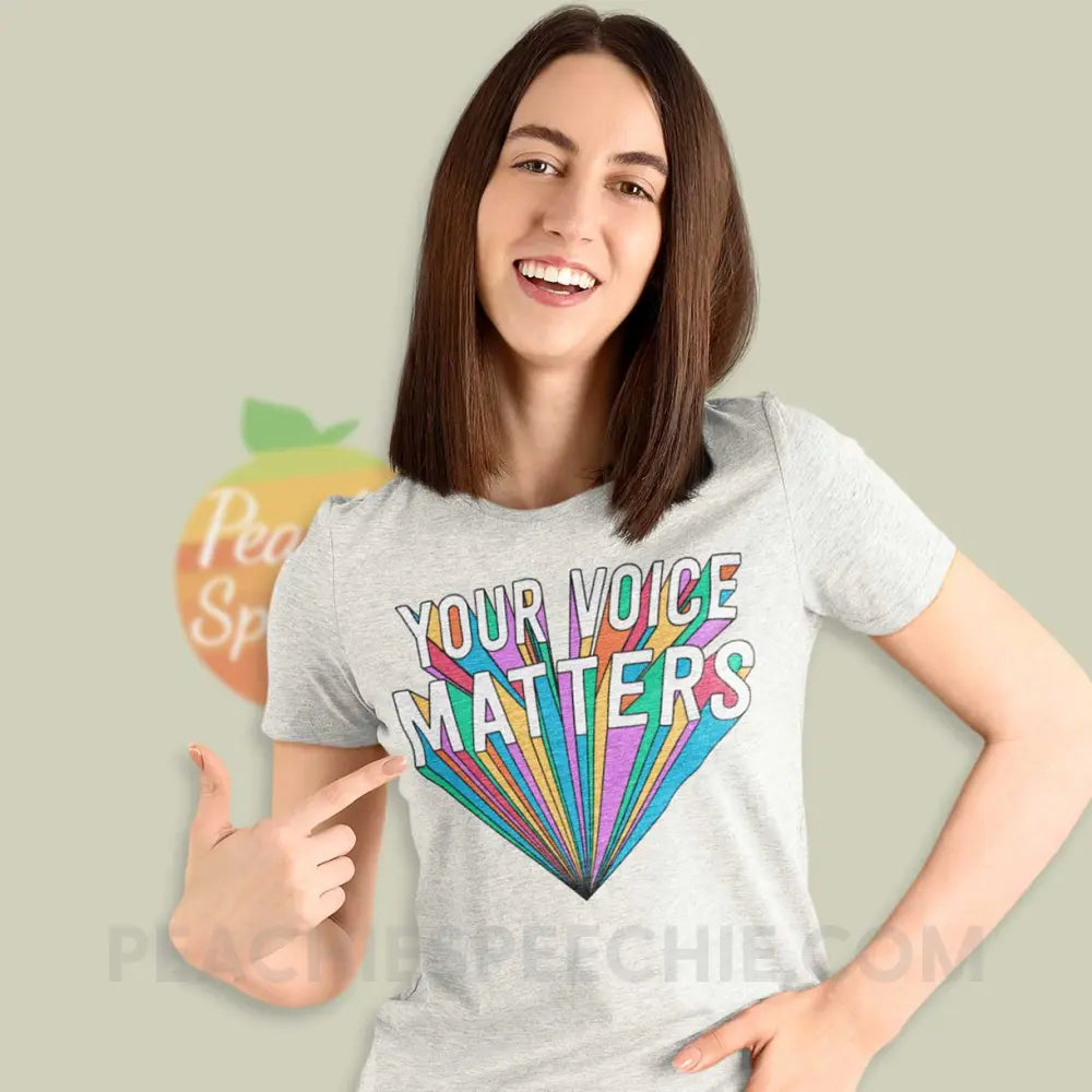 Your Voice Matters Premium Soft Tee - T-Shirts & Tops peachiespeechie.com
