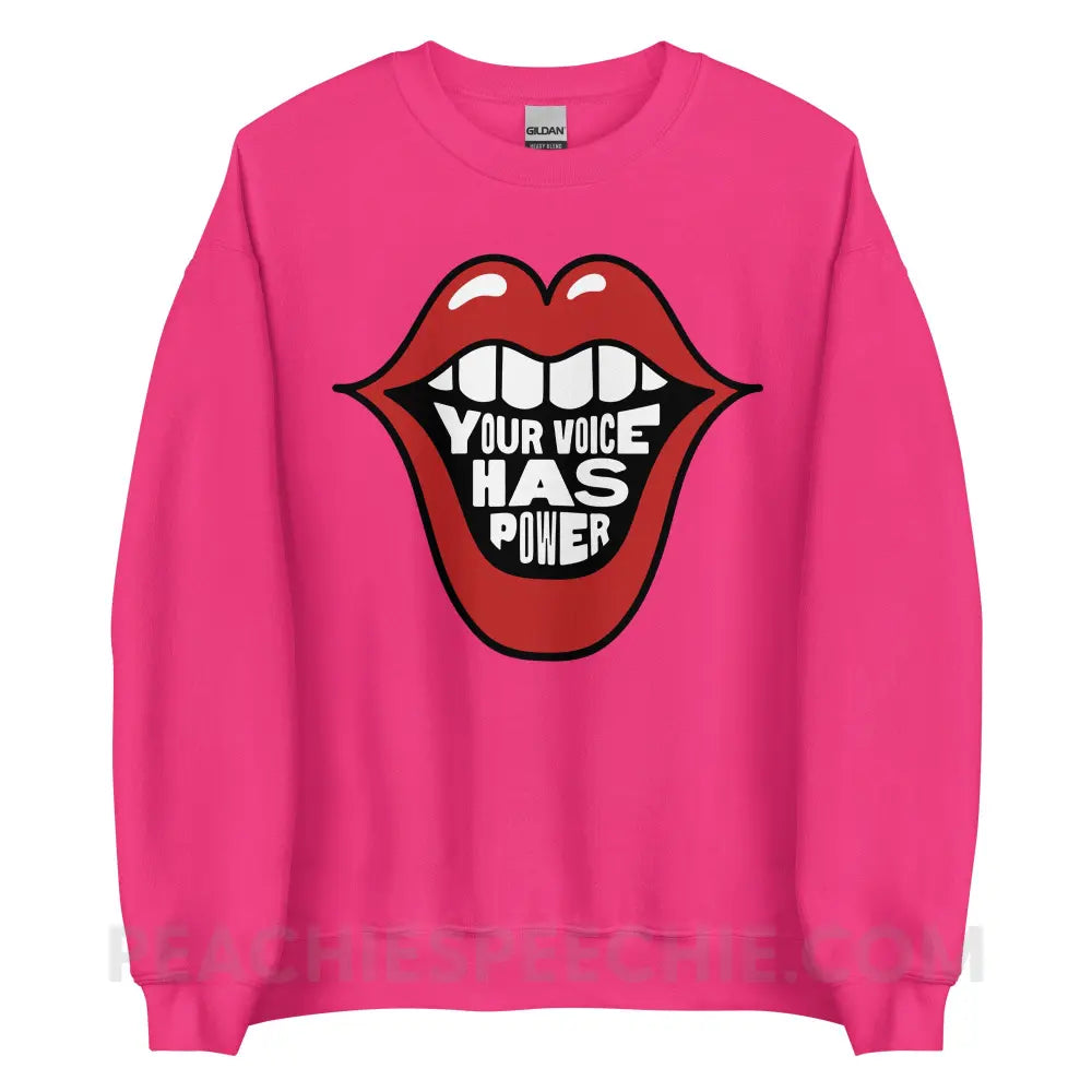 Your Voice Has Power Mouth Classic Sweatshirt - Heliconia / S - peachiespeechie.com