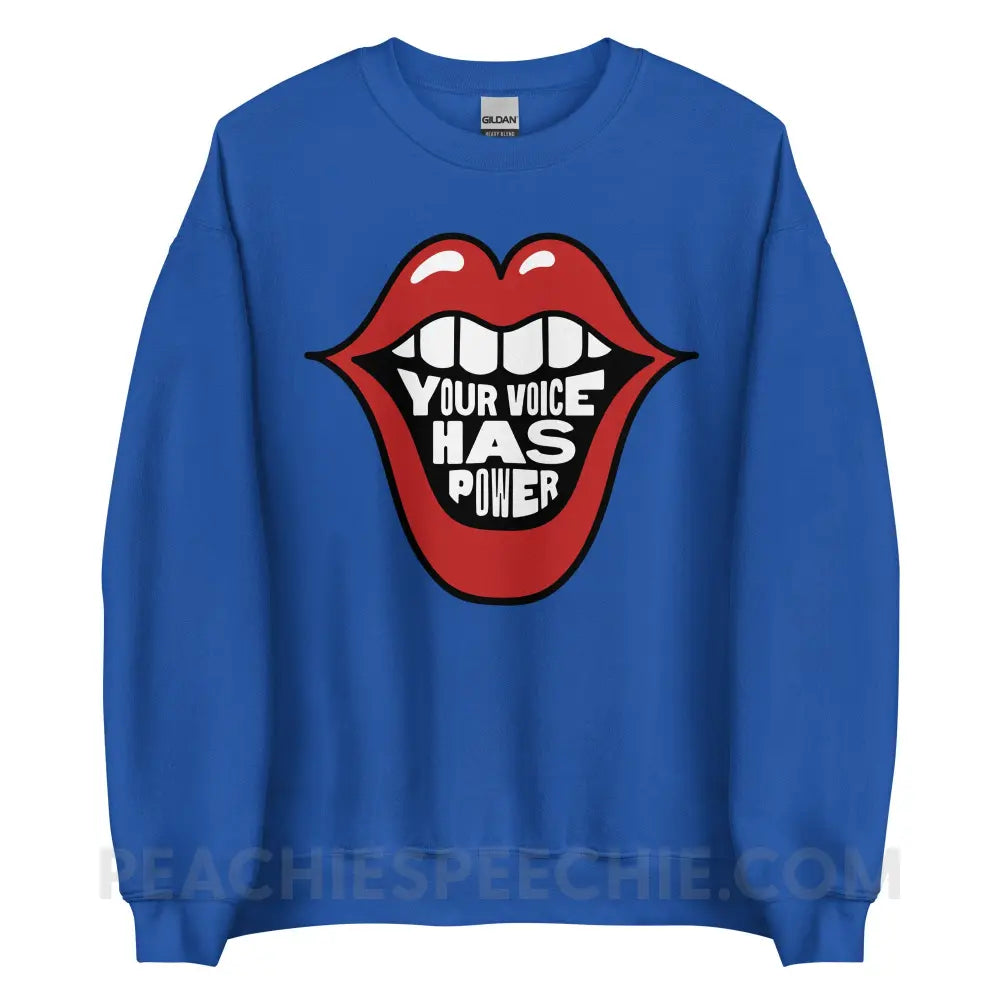 Your Voice Has Power Mouth Classic Sweatshirt - Royal / S - peachiespeechie.com