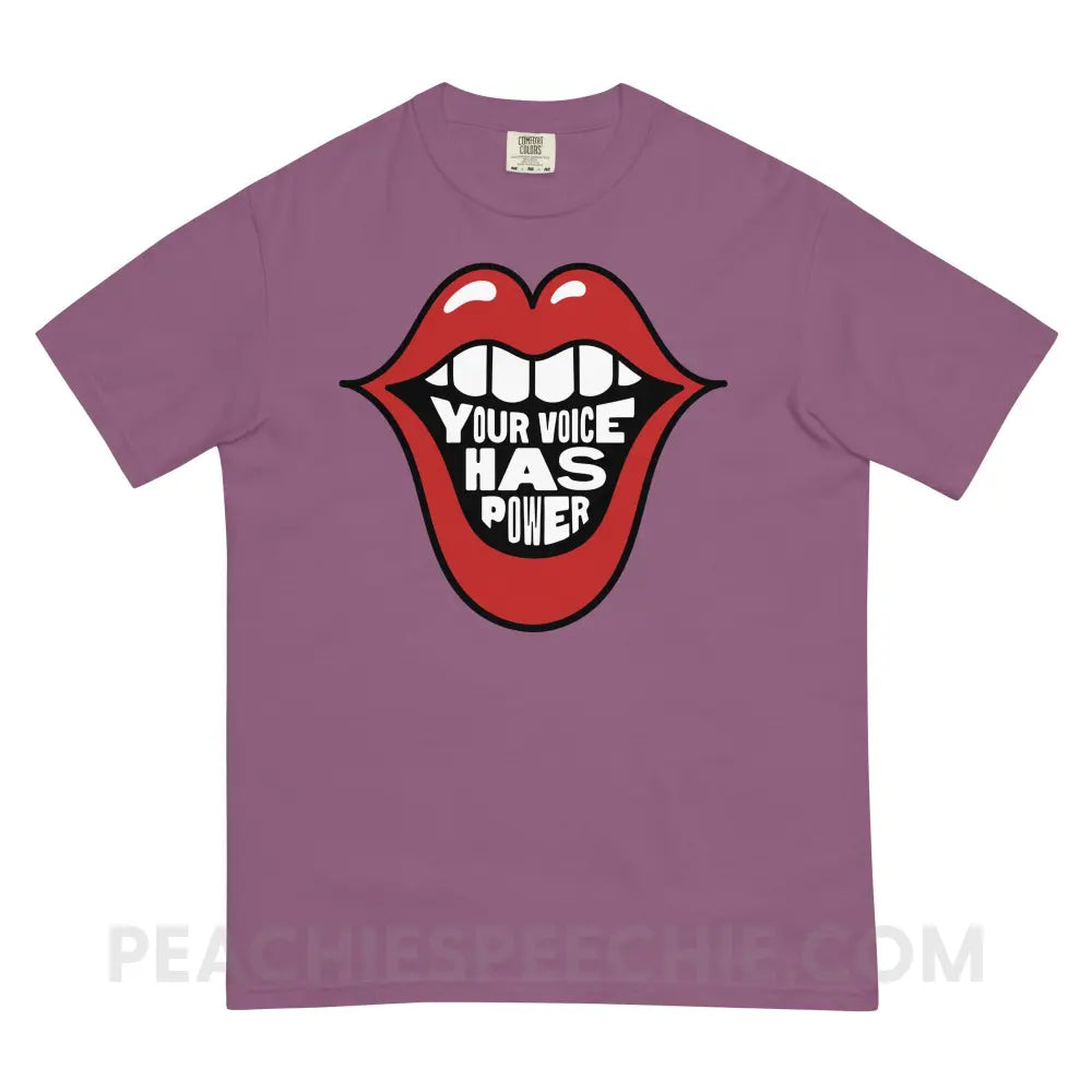 Your Voice Has Power Mouth Comfort Colors Tee - Berry / S - peachiespeechie.com