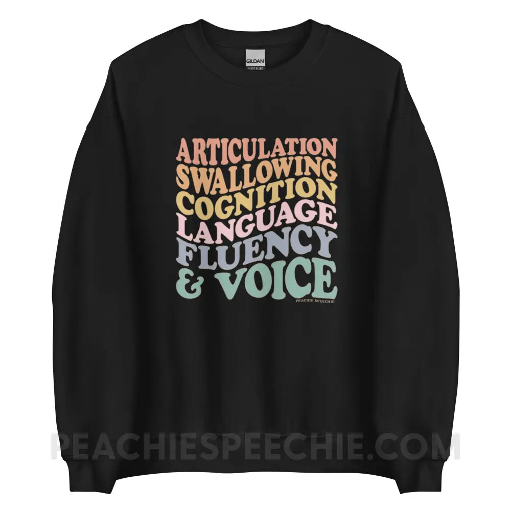 Wavy Speech Stuff Classic Sweatshirt - Black / S peachiespeechie.com