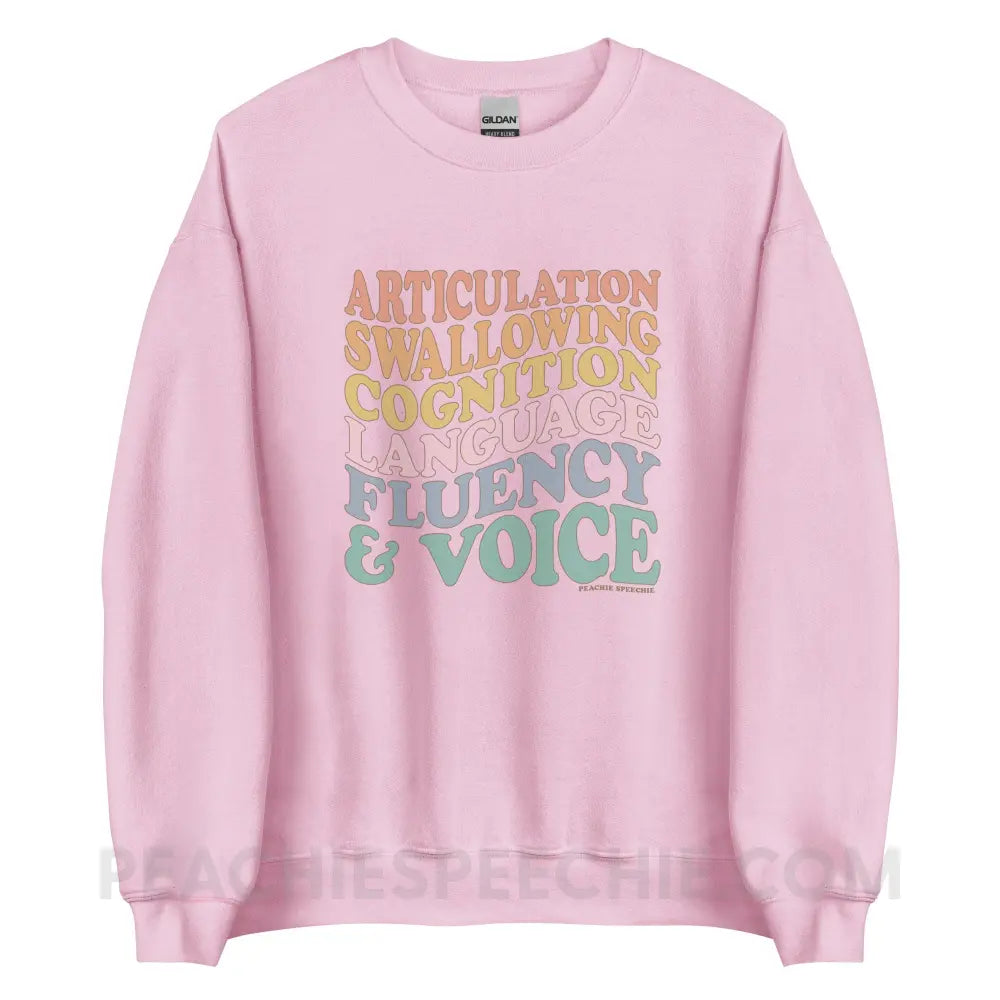 Wavy Speech Stuff Classic Sweatshirt - Light Pink / S - peachiespeechie.com