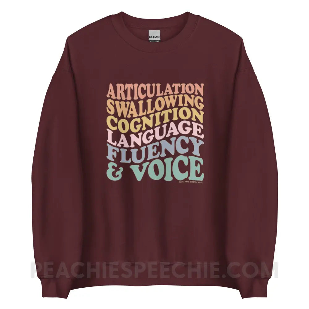 Wavy Speech Stuff Classic Sweatshirt - Maroon / S - peachiespeechie.com