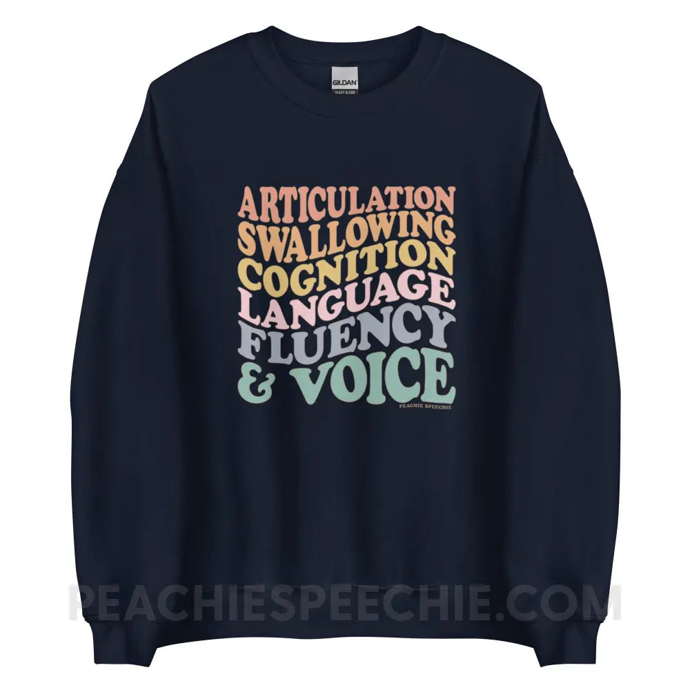 Wavy Speech Stuff Classic Sweatshirt - Navy / S - peachiespeechie.com