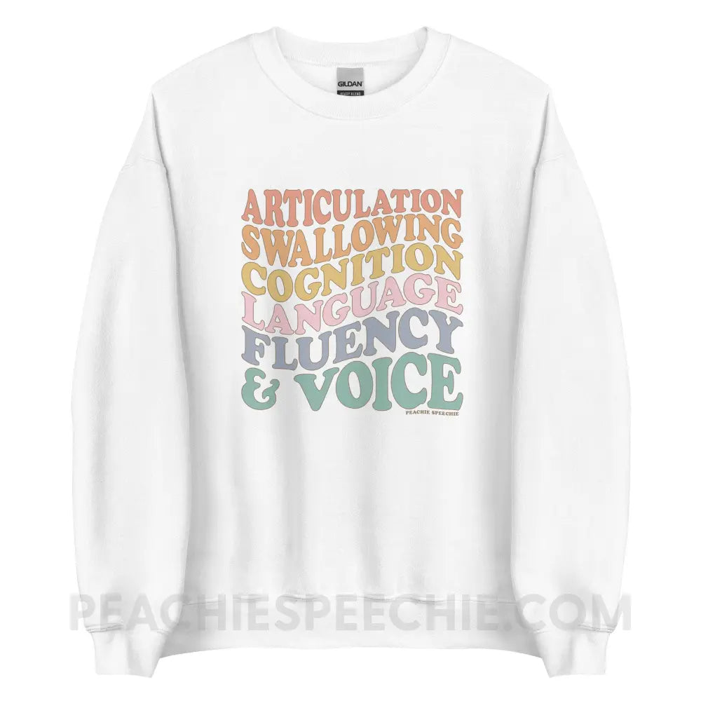 Wavy Speech Stuff Classic Sweatshirt - White / S peachiespeechie.com