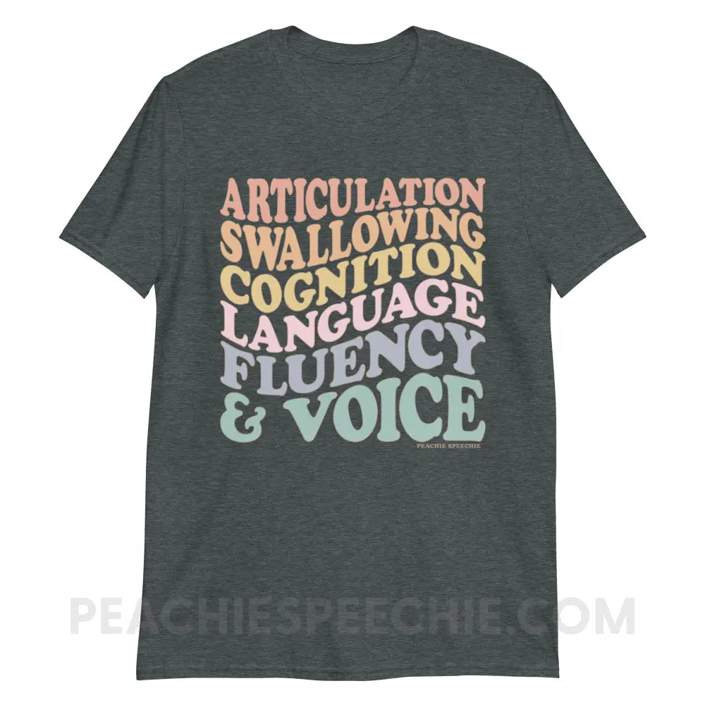 Wavy Speech Stuff Classic Tee - Dark Heather / S - T-Shirt peachiespeechie.com