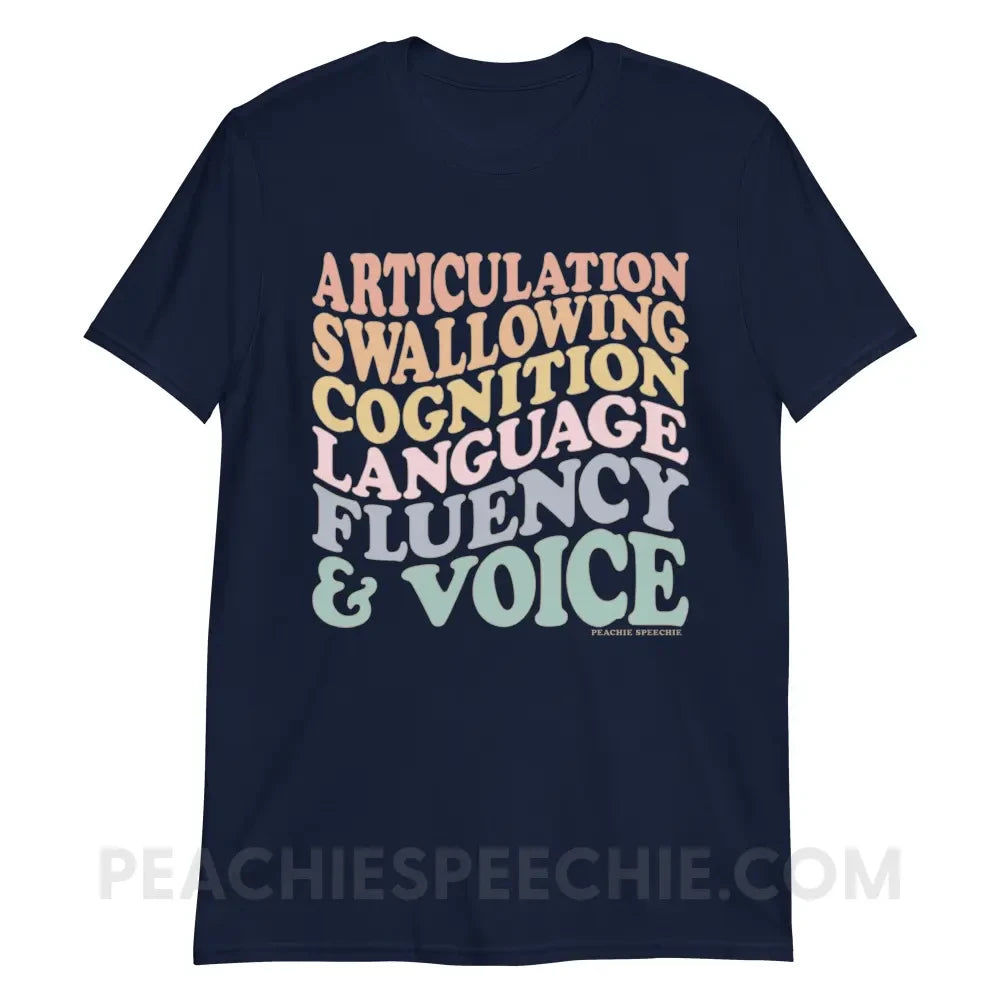 Wavy Speech Stuff Classic Tee - Navy / S - T - Shirt peachiespeechie.com