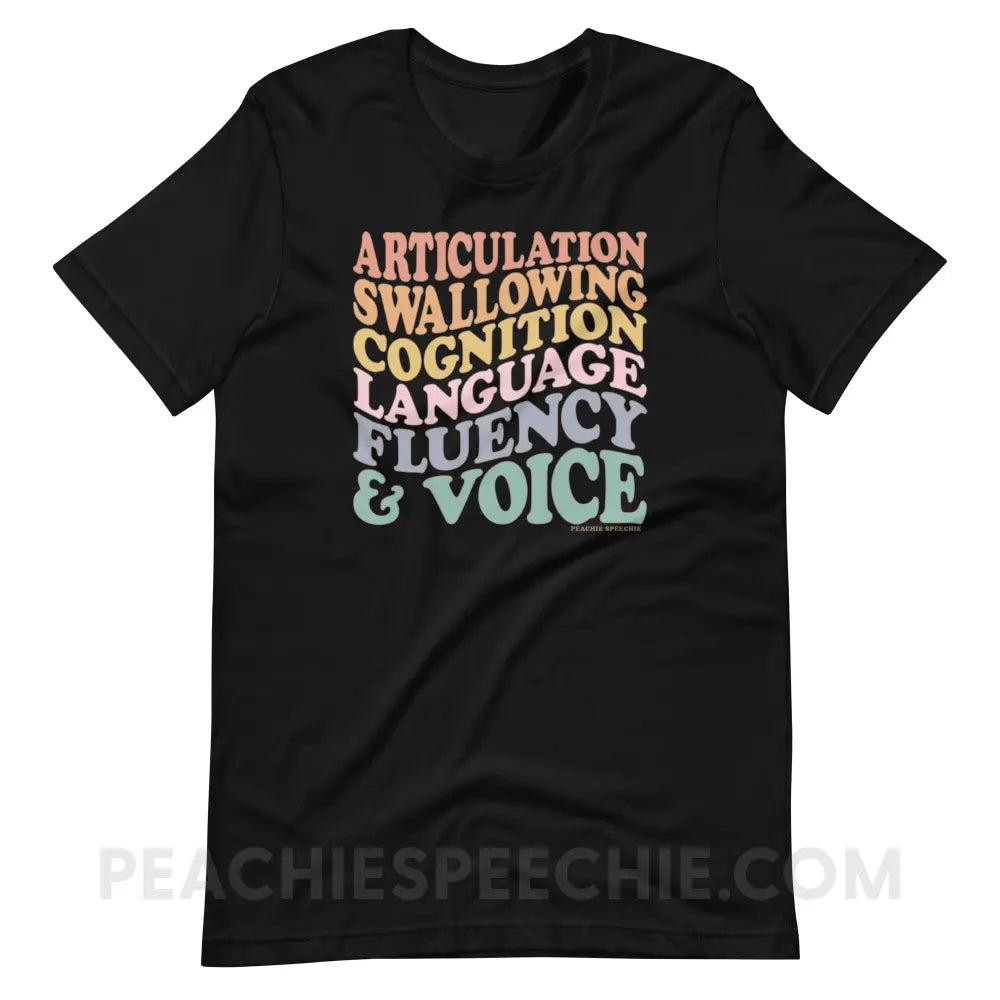 Wavy Speech Stuff Premium Soft Tee - Black / XS - T-Shirt peachiespeechie.com