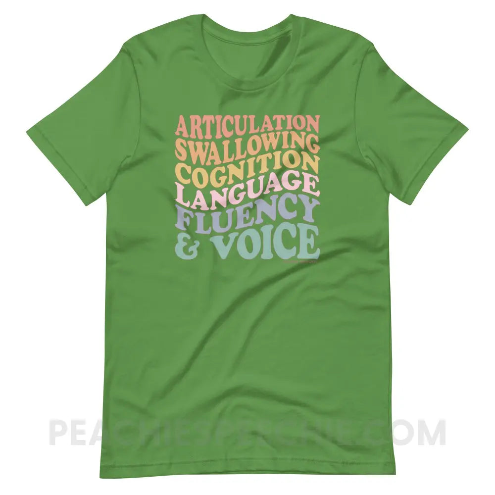 Wavy Speech Stuff Premium Soft Tee - Leaf / S - T-Shirt peachiespeechie.com