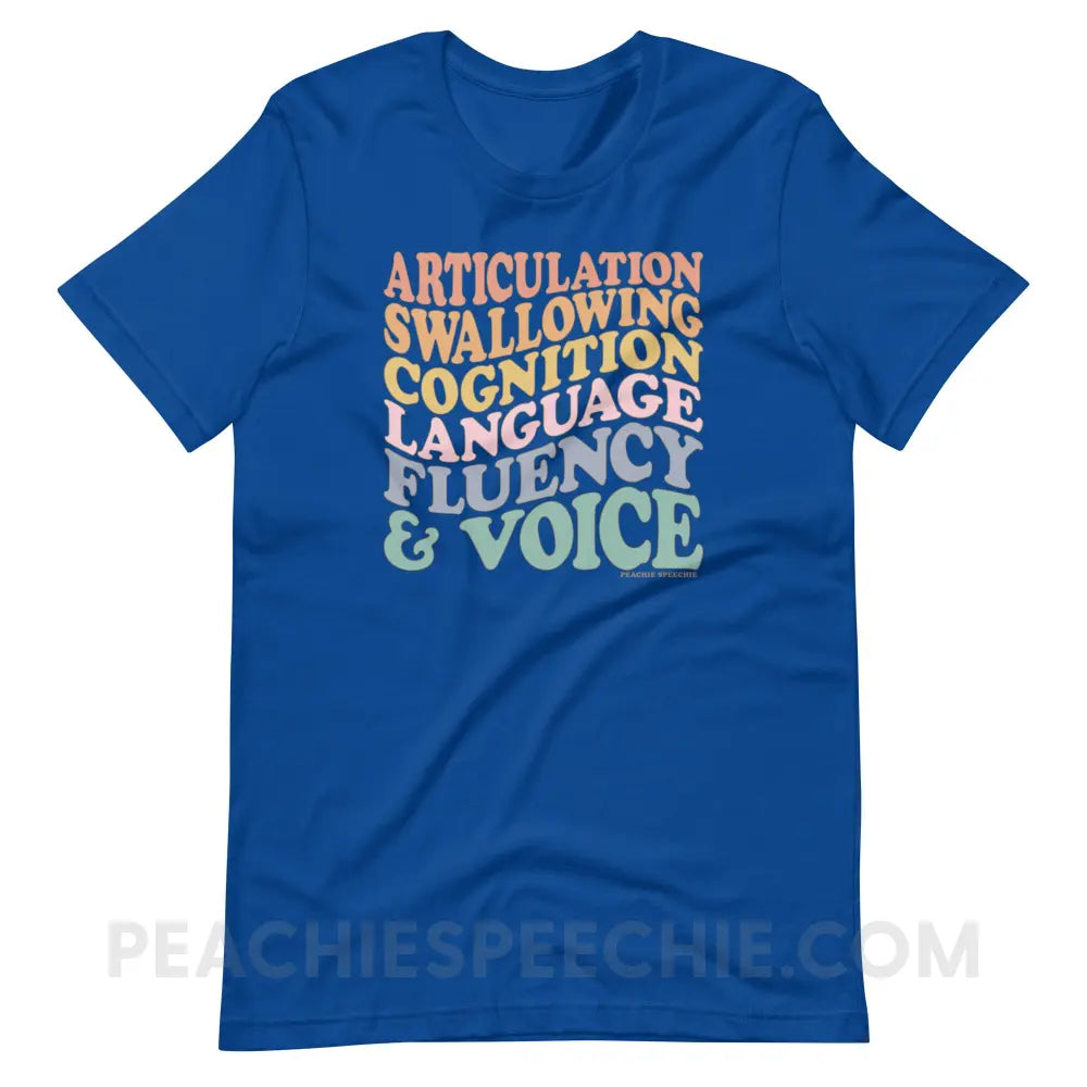 Wavy Speech Stuff Premium Soft Tee - True Royal / S - T-Shirt peachiespeechie.com