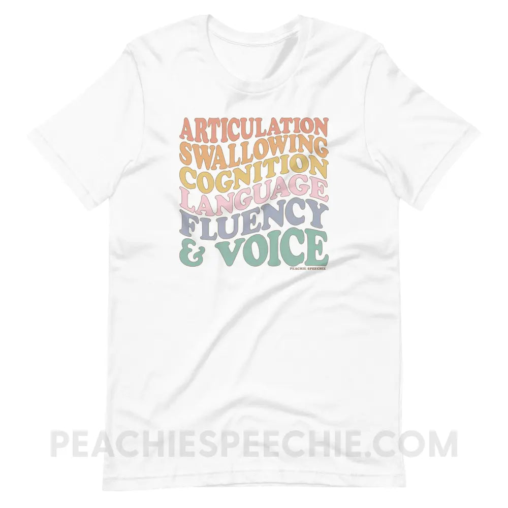Wavy Speech Stuff Premium Soft Tee - White / XS - T-Shirt peachiespeechie.com