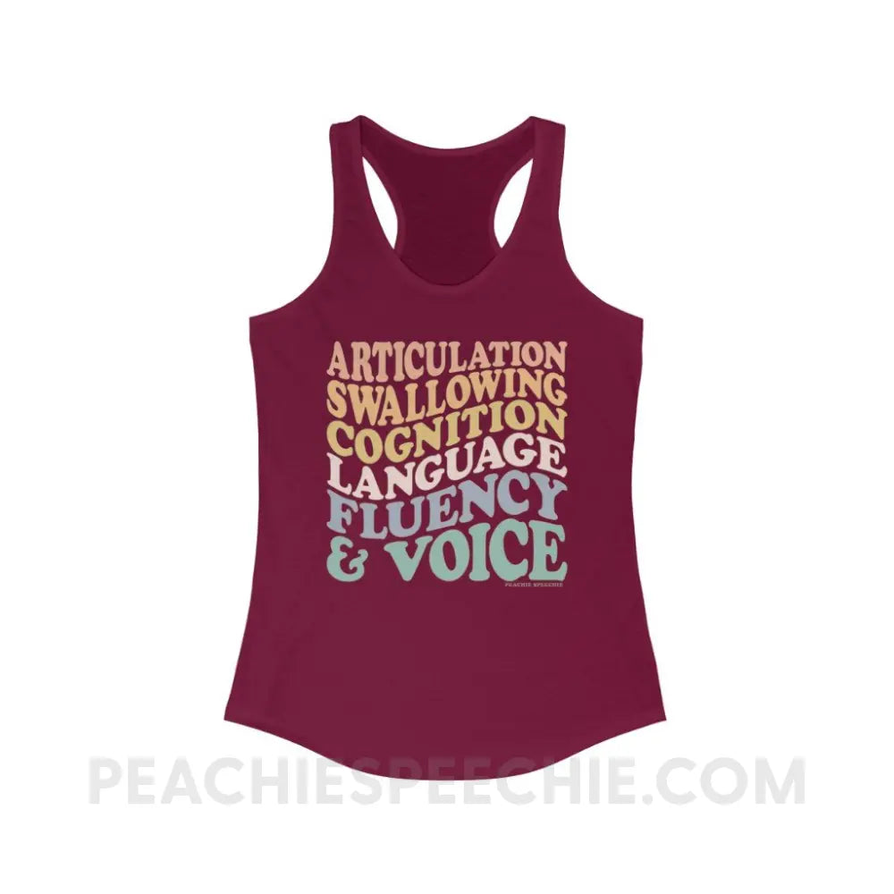 Wavy Speech Stuff Superfly Racerback - Solid Cardinal Red / XS - Tank Top peachiespeechie.com