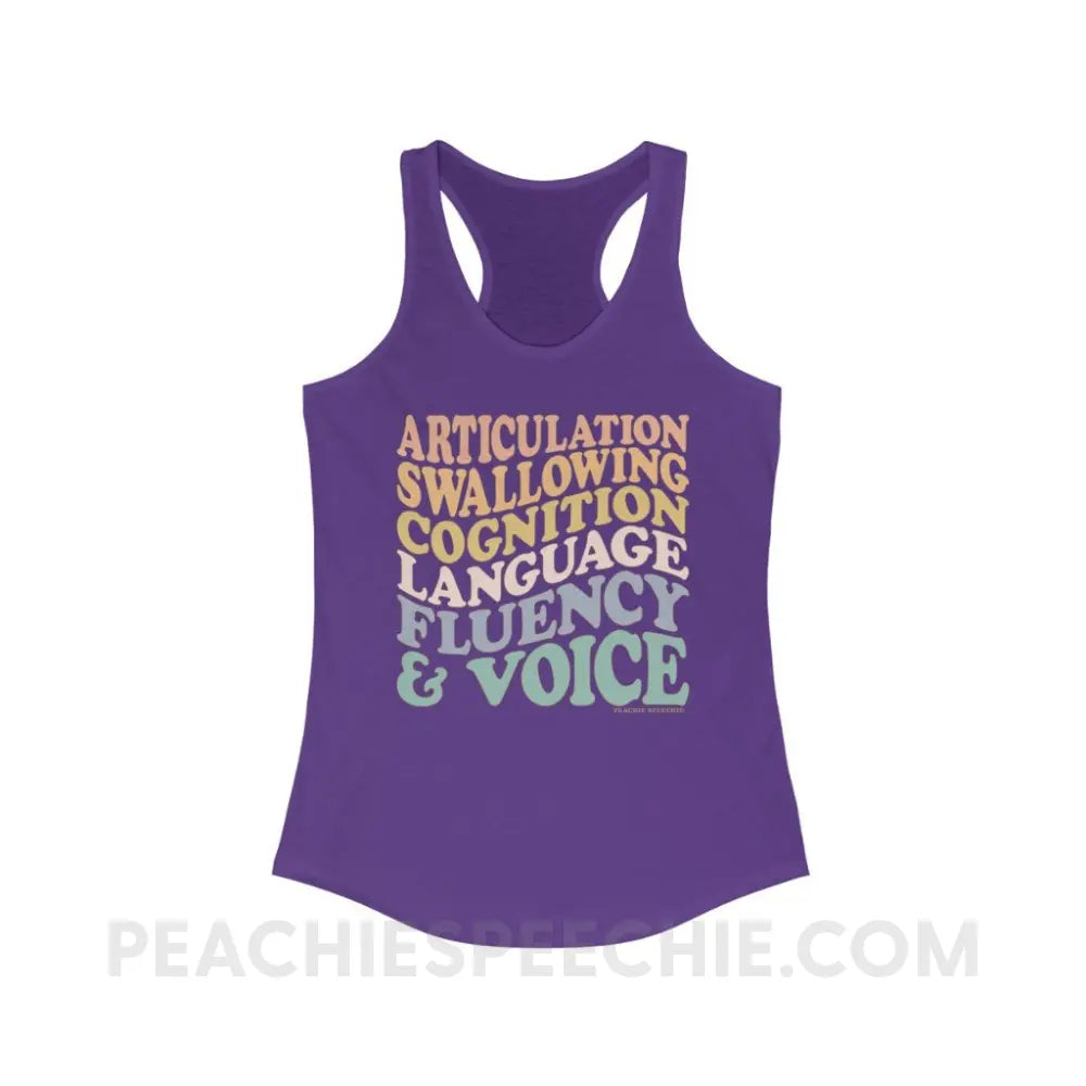 Wavy Speech Stuff Superfly Racerback - Solid Purple Rush / XS - Tank Top peachiespeechie.com
