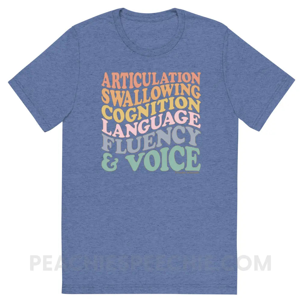 Wavy Speech Stuff Tri-Blend Tee - Blue Triblend / S - peachiespeechie.com