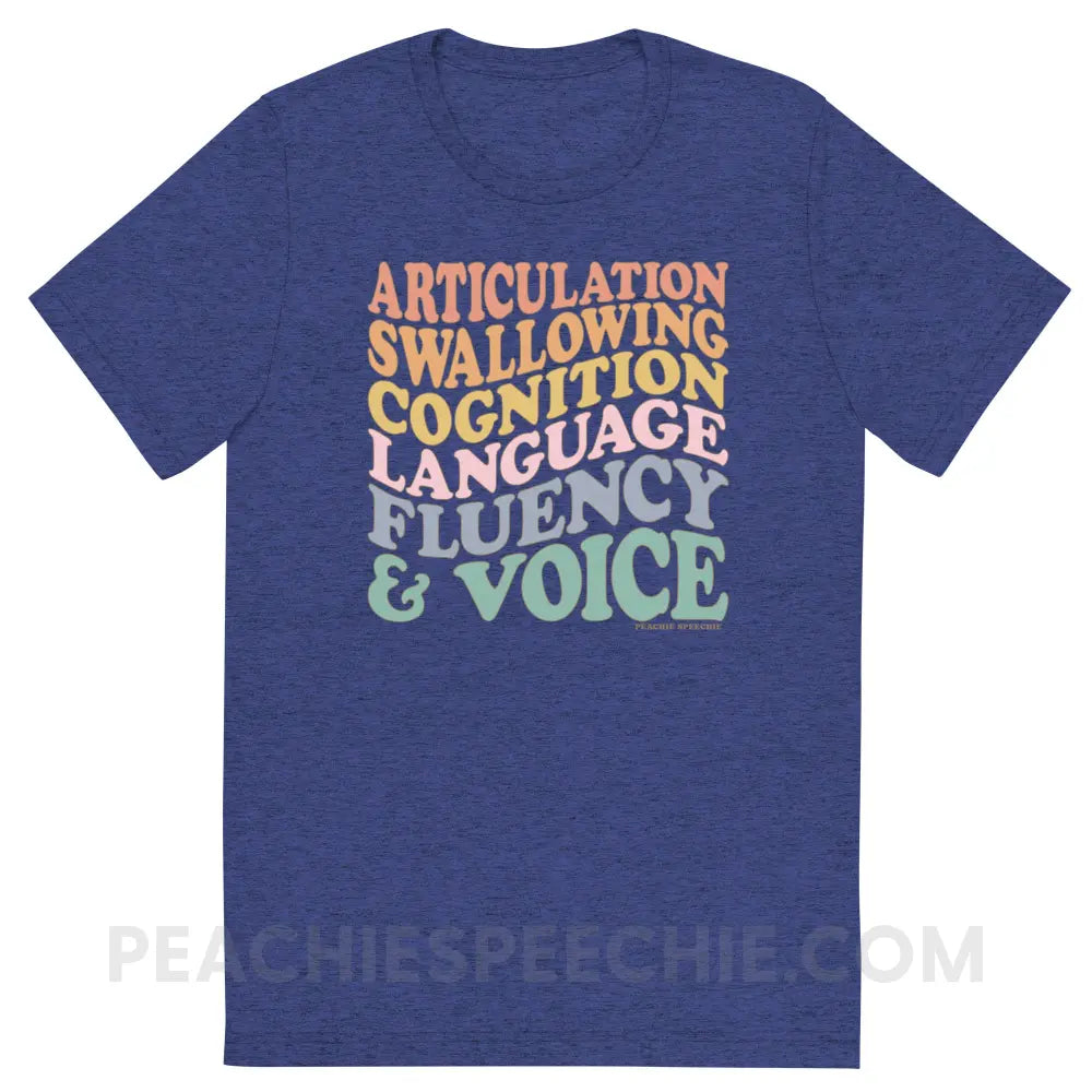 Wavy Speech Stuff Tri-Blend Tee - Navy Triblend / S - peachiespeechie.com