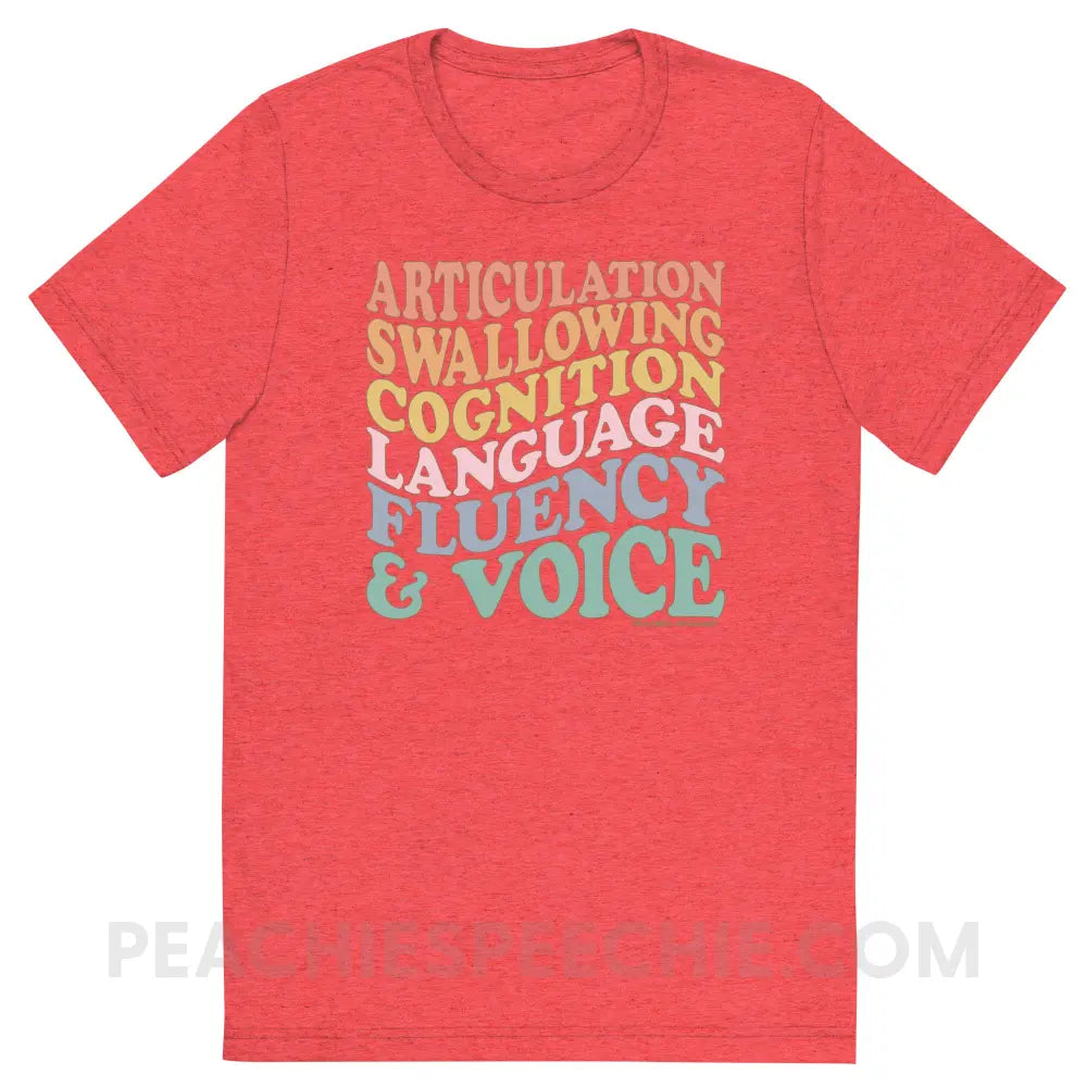 Wavy Speech Stuff Tri-Blend Tee - Red Triblend / S - peachiespeechie.com