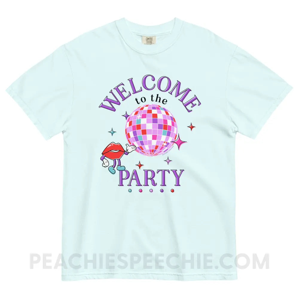 Welcome To The Party Comfort Colors Tee - Chambray / S - peachiespeechie.com