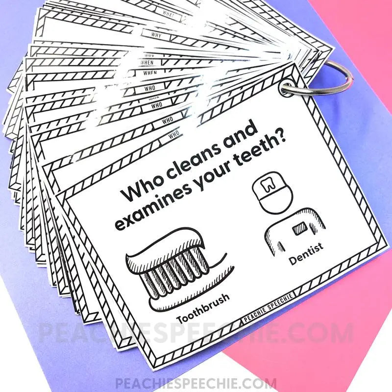 WH-Questions and Comprehension Card Deck BUNDLE - Materials peachiespeechie.com