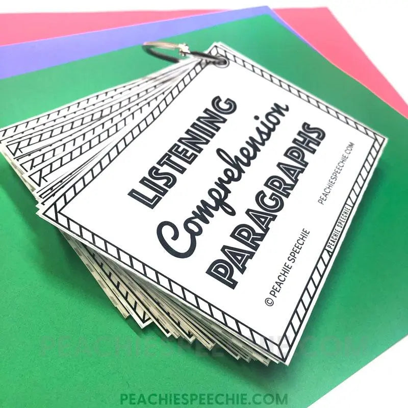 WH-Questions and Comprehension Card Deck BUNDLE - Materials peachiespeechie.com