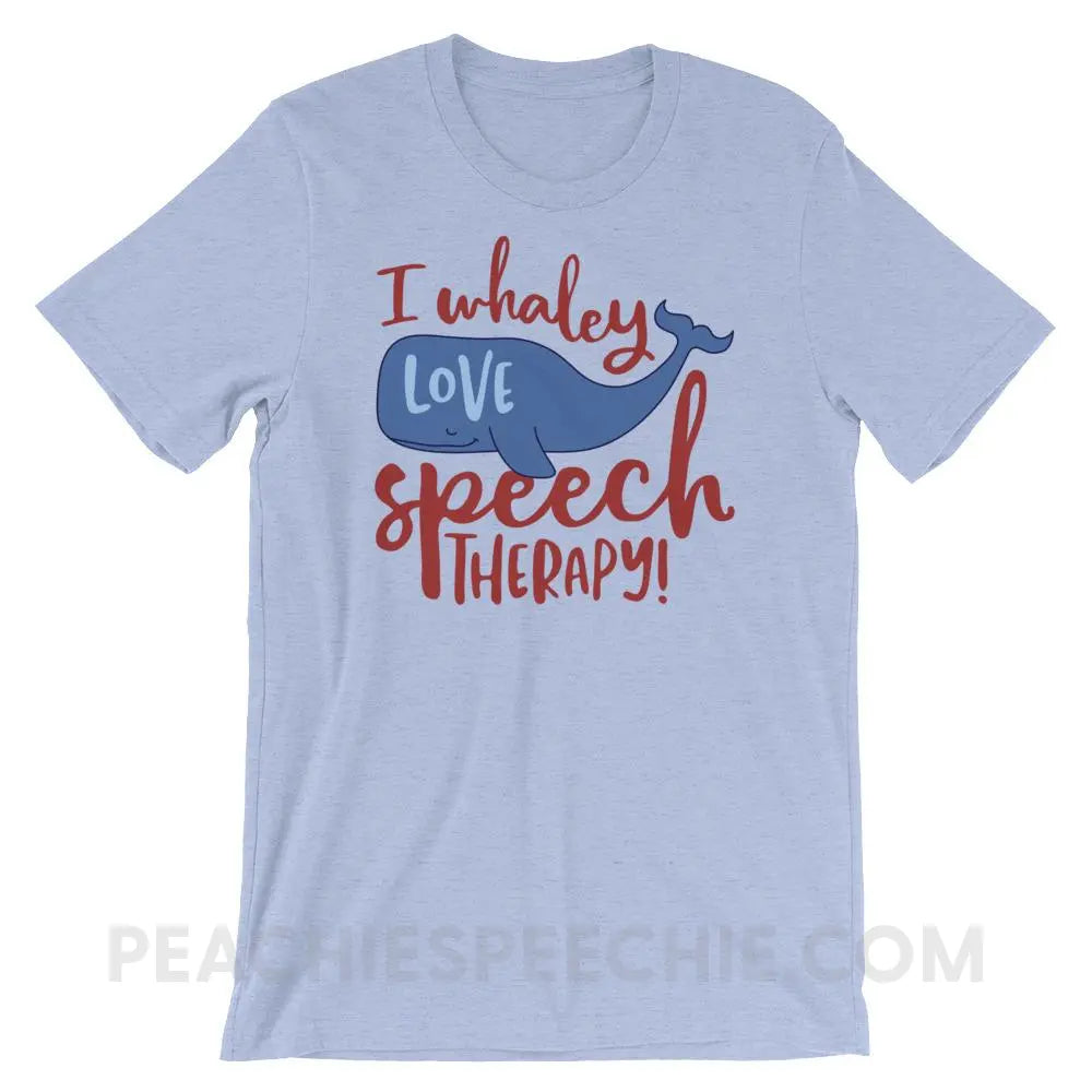 Whaley Love Speech Premium Soft Tee - Heather Blue / S - T - Shirts & Tops peachiespeechie.com