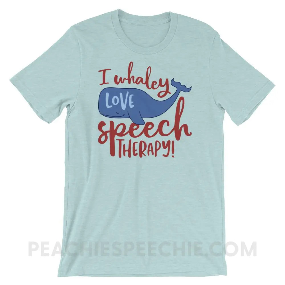 Whaley Love Speech Premium Soft Tee - Heather Prism Ice Blue / XS T - Shirts & Tops peachiespeechie.com