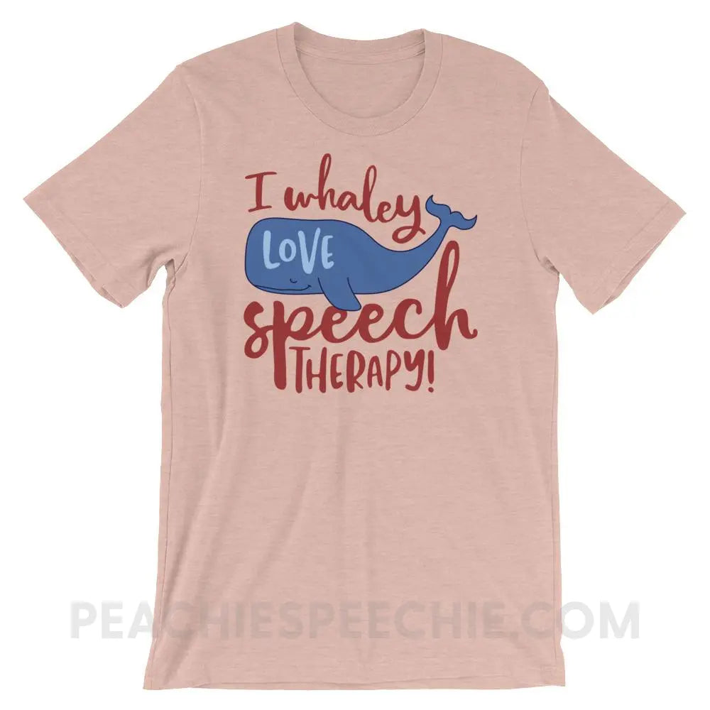 Whaley Love Speech Premium Soft Tee - Heather Prism Peach / XS - T - Shirts & Tops peachiespeechie.com