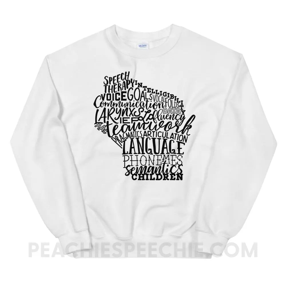 Wisconsin SLP Classic Sweatshirt - White / S Hoodies & Sweatshirts peachiespeechie.com