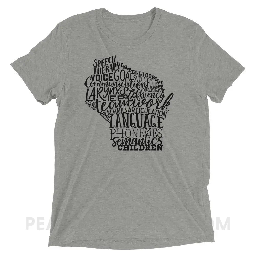 Wisconsin SLP Tri-Blend Tee - Athletic Grey Triblend / XS - T-Shirts & Tops peachiespeechie.com
