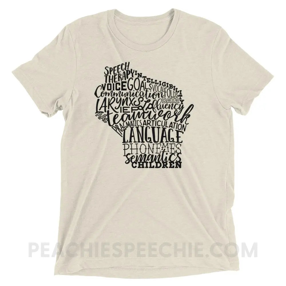 Wisconsin SLP Tri-Blend Tee - Oatmeal Triblend / XS - T-Shirts & Tops peachiespeechie.com