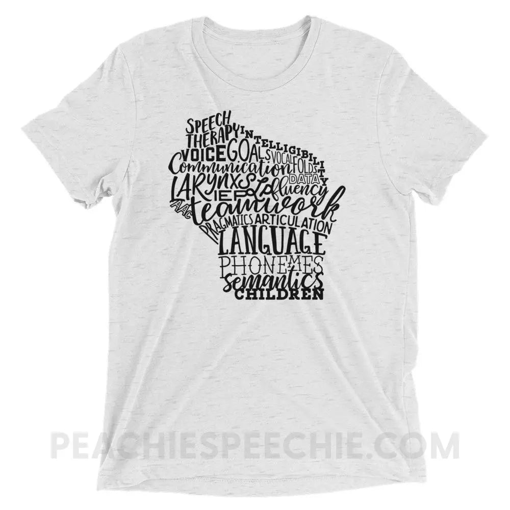 Wisconsin SLP Tri-Blend Tee - White Fleck Triblend / XS - T-Shirts & Tops peachiespeechie.com