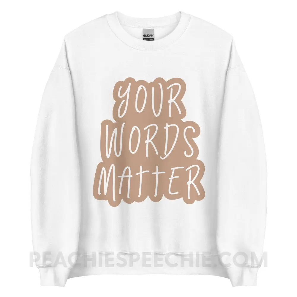 Your Words Matter Cloud Classic Sweatshirt - White / S - peachiespeechie.com