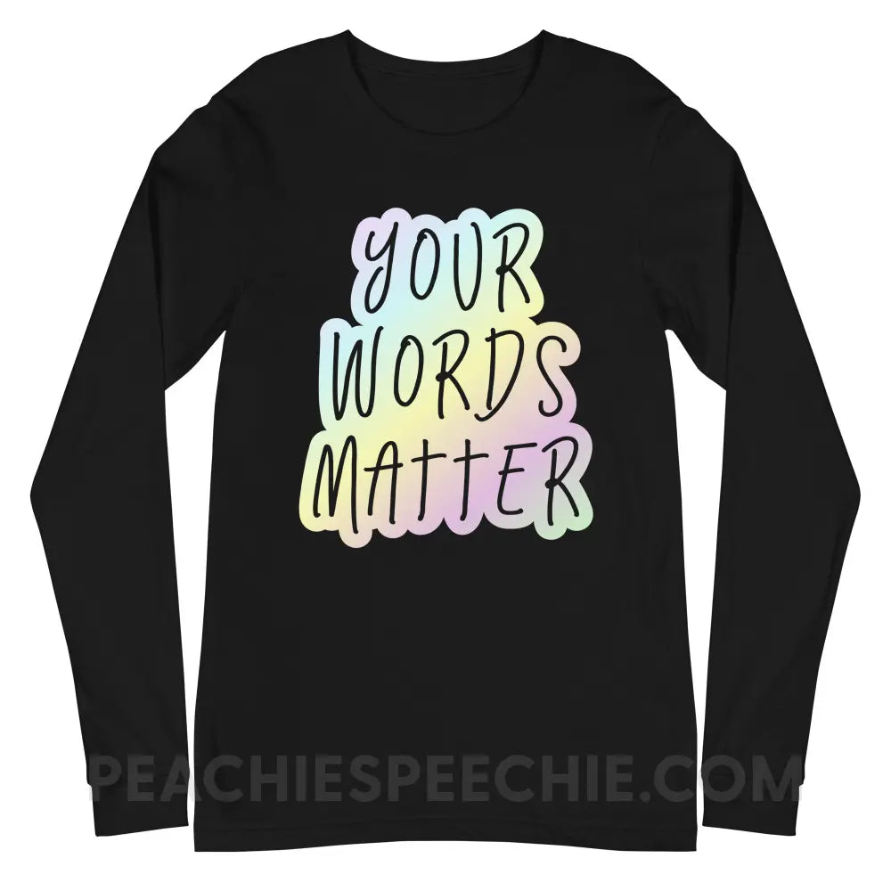 Your Words Matter Cloud Premium Long Sleeve - Black / XS - Long-sleeve peachiespeechie.com