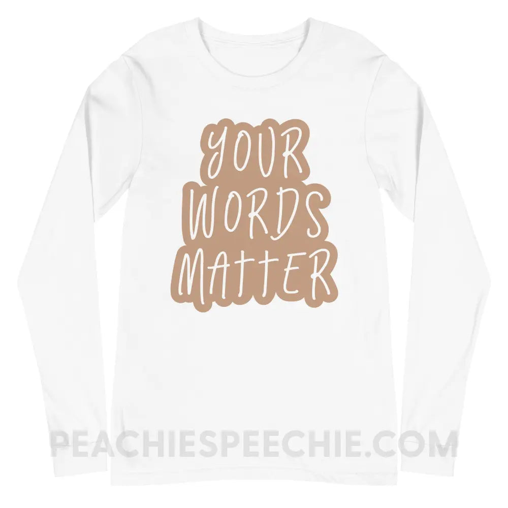 Your Words Matter Cloud Premium Long Sleeve - White / XS - Long-sleeve peachiespeechie.com