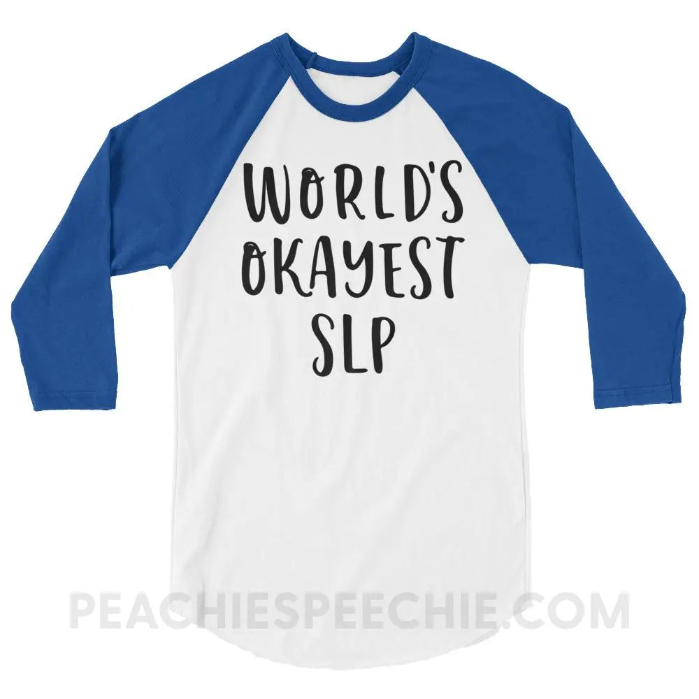 World’s Okayest SLP Baseball Tee - T-Shirts & Tops peachiespeechie.com