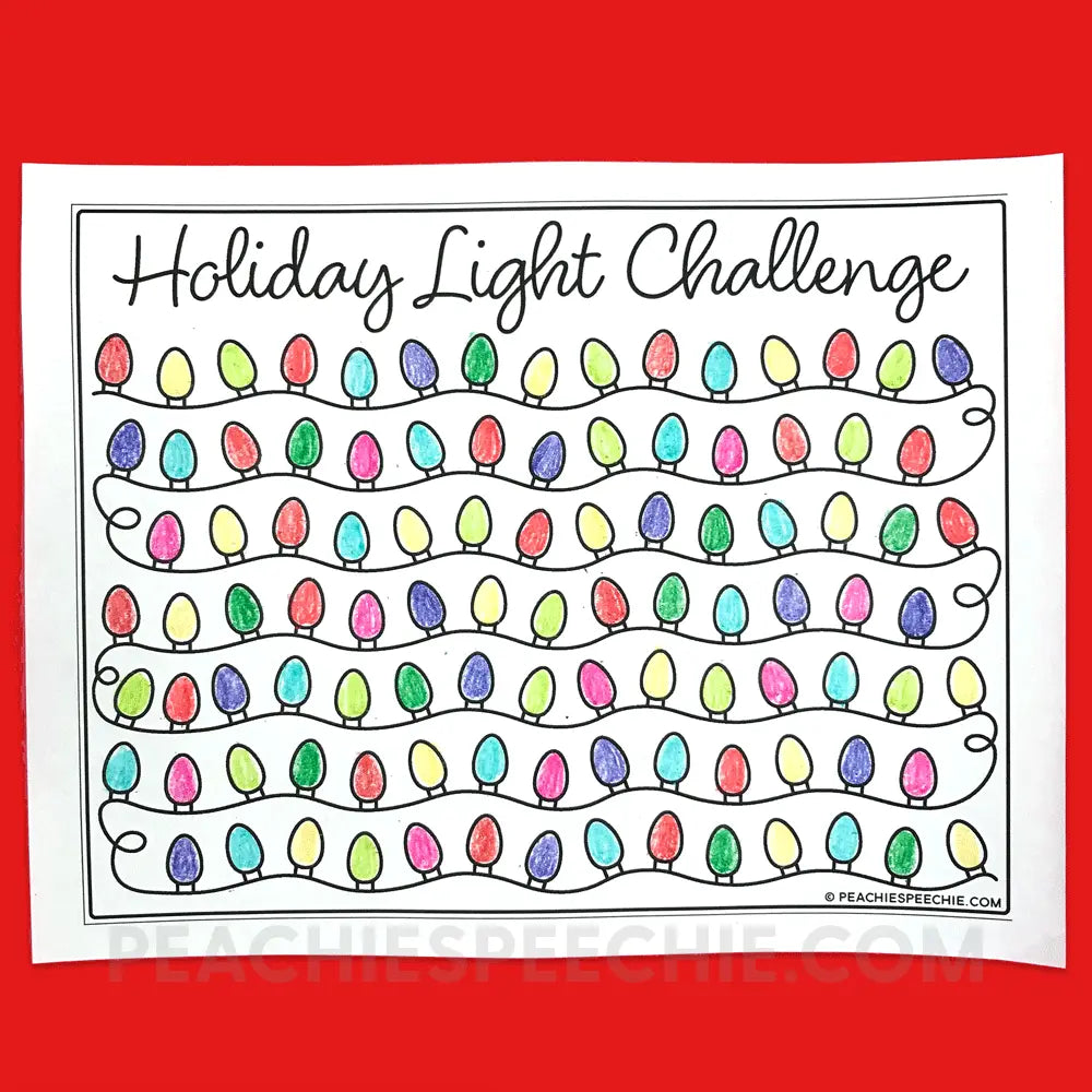 100 Trials Articulation Winter Holiday Challenges - Materials peachiespeechie.com