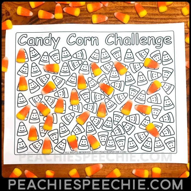100 Trials Candy Corn Challenge - Materials peachiespeechie.com