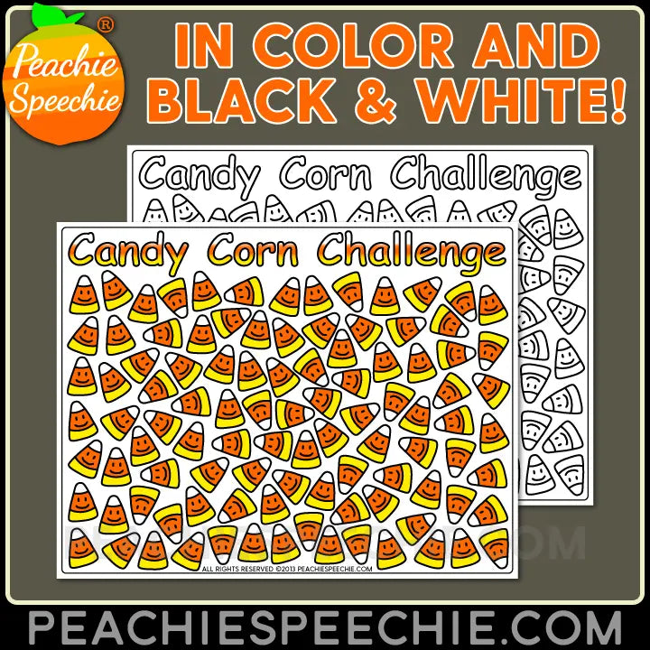 100 Trials Candy Corn Challenge - Materials peachiespeechie.com