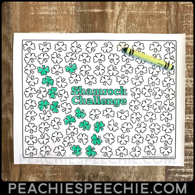 100 Trials Shamrock Challenge - Materials peachiespeechie.com
